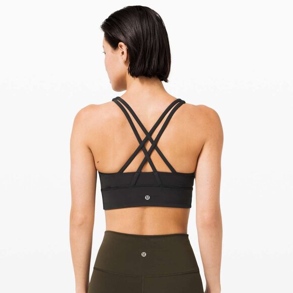 lululemon Energy Bra High Neck Long Line *Tough Black Size 12 - Picture 5 of 5